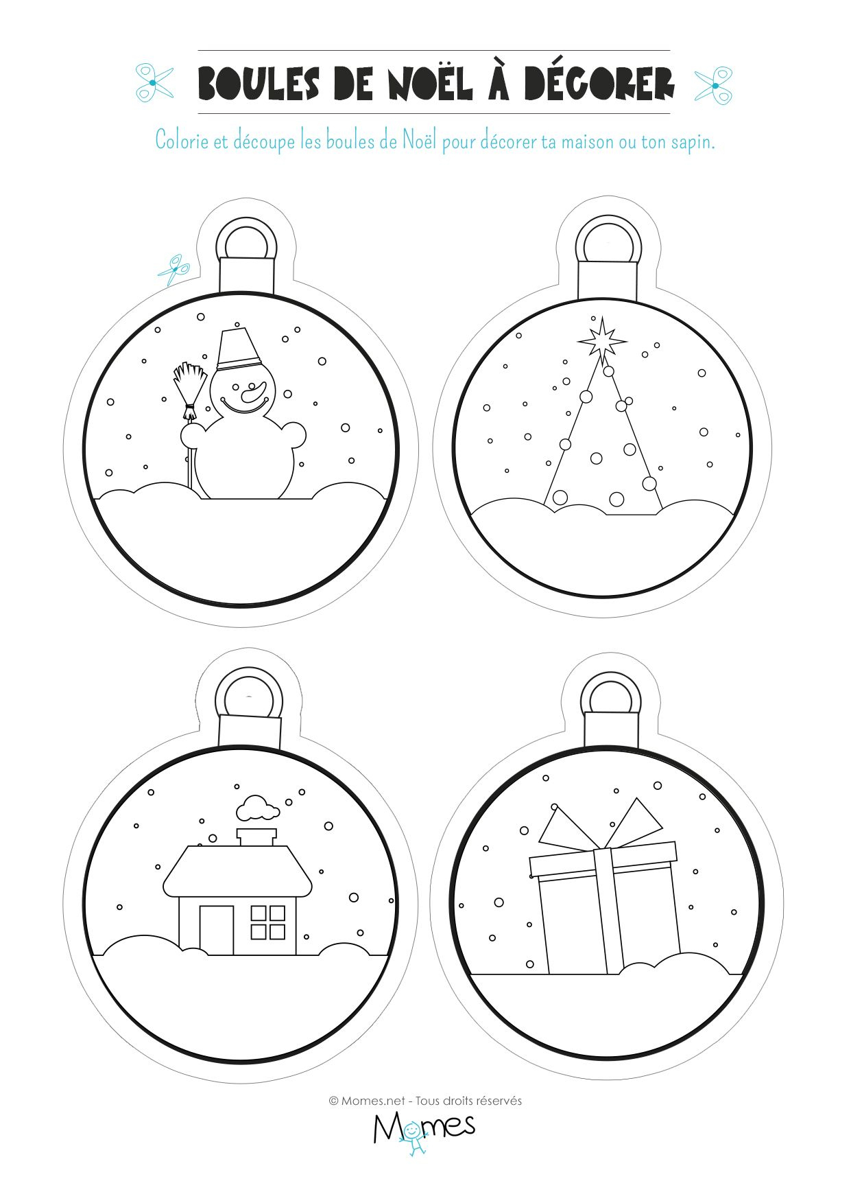 Boules Noël À Colorier Et Imprimer  Christmas Crafts Decorations dedans Coloriage De Boule De Noel