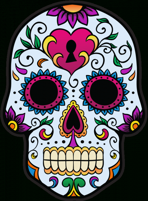 Calavera – Tete De Mort Mexicaine 3  Autocollants-Stickers à Coloriage Tete De Mort Mexicaine