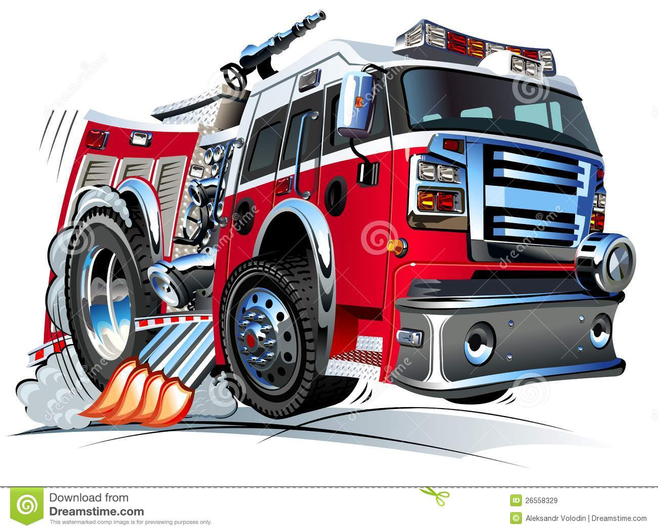 Camion De Pompiers De Dessin Animé De Vecteur Illustration De Vecteur destiné Dessin Camion De Pompier 