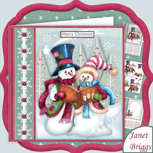 Carolling Snowmen 7.5 Christmas Decoupage &amp;amp; Insert Mini Kit - Cup740409 destiné Decoupage Noel 