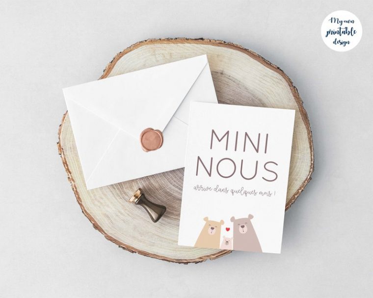 Carte Annonce Grossesse Mini Nous À Imprimer  Etsy dedans Faire Part Grossesse Gratuit A Imprimer