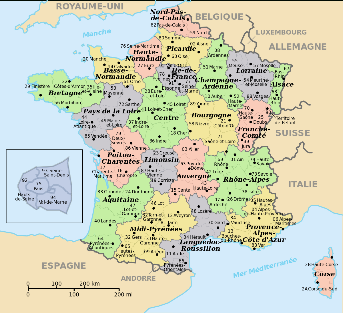 Carte De France A Colorier Par Departement - Altoservices dedans Cartes De France À Imprimer