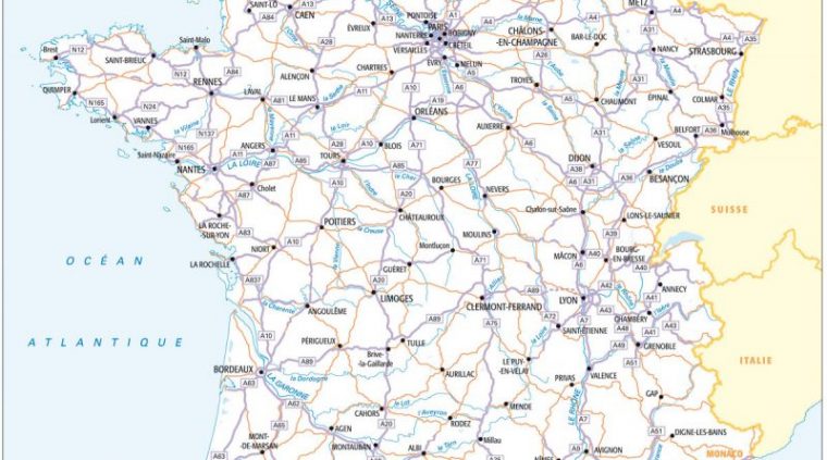 Carte De France À Imprimer Avec Villes – Altoservices dedans Carte De France À Imprimer