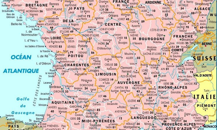 Carte De France Départements Et Villes À Imprimer - Altoservices à Cartes De France À Imprimer 