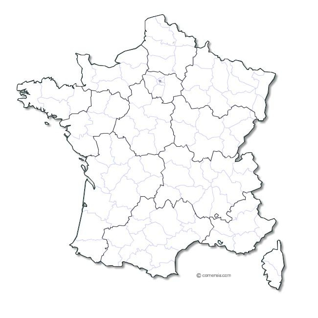 Carte De France Vectorielle  Carte France Vierge, Carte De France tout Carte De France À Imprimer 