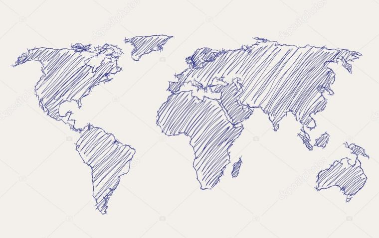 Carte Du Monde Dessin À Main Levée Image Vectorielle Par Matc serapportantà Coloriage Mappemonde