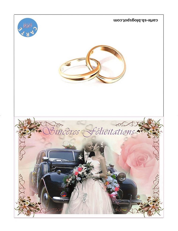 Carte Gratuite À Imprimer: Carte Félicitation Mariage À Imprimer intérieur Images Gratuites À Imprimer