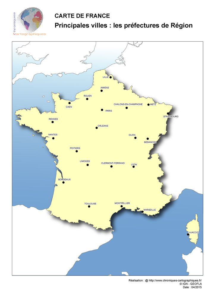 Cartes Muettes De La France À Imprimer - Chroniques Cartographiques encequiconcerne Cartes De France À Imprimer 