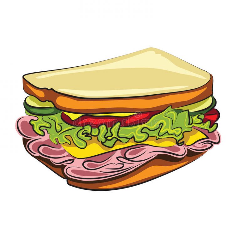 Cartoon Sandwich Stock Vector. Image Of Cook, Bite, Bread – 40812038 dedans Dessin Sandwich