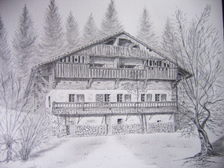 Chalet Chambres D'Hôtes Entremont – Photo De Vieux Chalets – Dessins intérieur Chalet Montagne Dessin