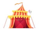 Chapiteau Cirque Tente Jaune Jaune De Parc D'Attractions Ennemi Prêt pour Dessin D Un Chapiteau De Cirque