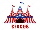 Chapiteau De Cirque Vintage Avec Des Drapeaux Et Des Étoiles — Image intérieur Dessin D Un Chapiteau De Cirque
