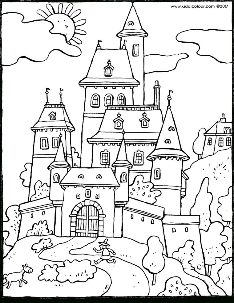 Château De Conte De Fées – Kiddicoloriage concernant Chateau De Princesse À Colorier