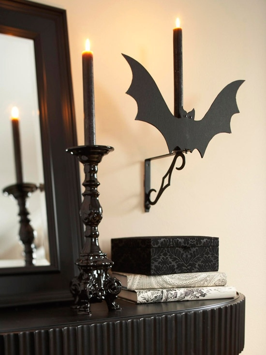 Chats Noirs Et Chauves-Souris - Décoration Pour Halloween tout Deco Chauve Souris Halloween 