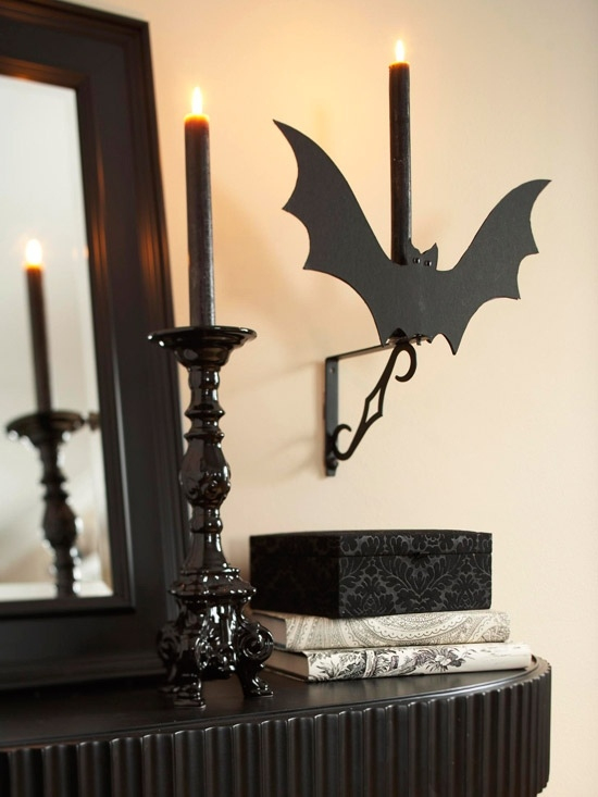 Chats Noirs Et Chauves-Souris – Décoration Pour Halloween tout Deco Chauve Souris Halloween