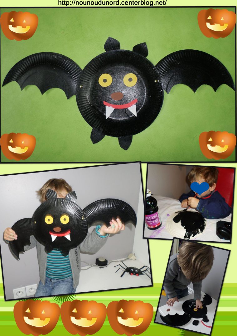 Chauve-Souris Réalisée Avec Des Assiettes En Carton 2013 serapportantà Halloween Activités Primaire