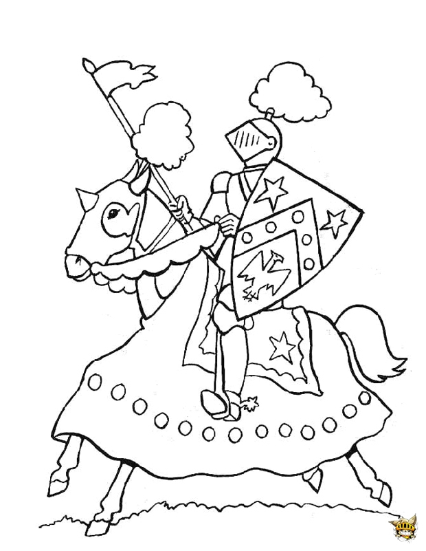 Chevalier À Cheval Est Un Coloriage De Chevalier destiné Dessiner Un Chevalier