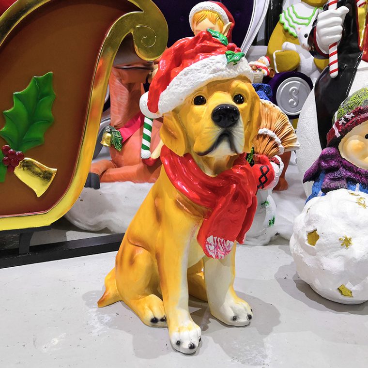 Chien De Noël – Statues, Personnage, Animaux Et Décors En Résine à Chien Noel