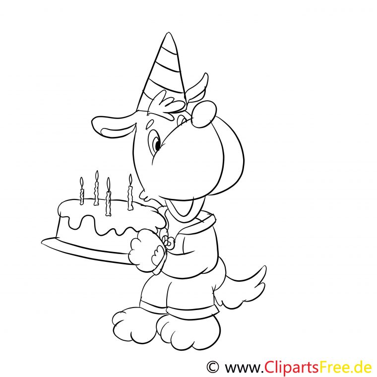 Chien Illustration – Anniversaire À Imprimer – Anniversaire Coloriages destiné Coloriage Anniversaire À Imprimer Gratuit