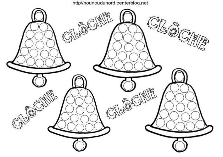 Clôches Pour Gommettes À Colorier Et En Couleur. avec Coloriage Cloche