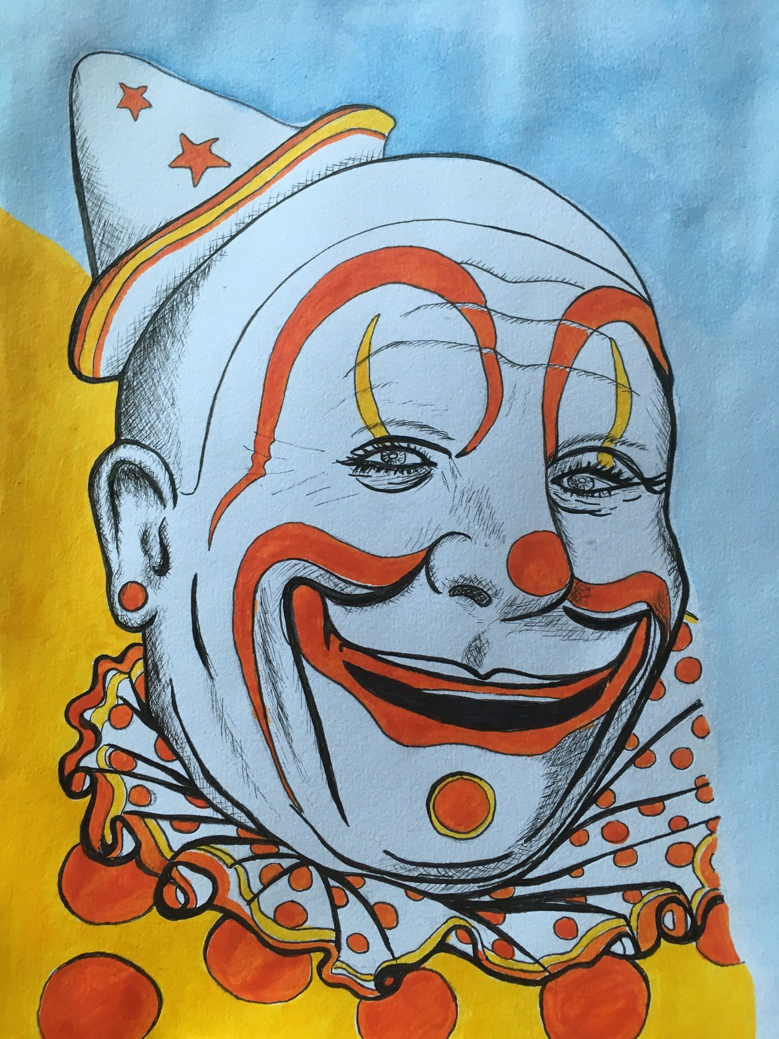 Clown In Ink By Carla  Funny Paintings, Clown, Disney Characters avec Clown Dessin