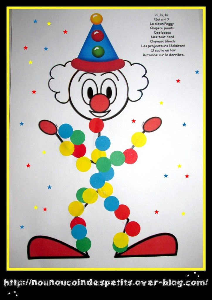 .. Clown Peggy Gommette  Pinterest  Carnavales, Circo Y Motricidad Fina destiné Dessiner Un Cirque