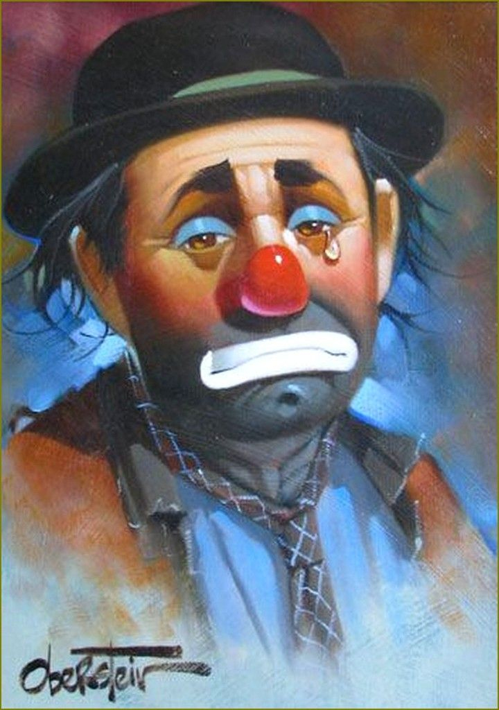 Clowns En Peinture – Chuck Oberstein – Balades Comtoises  Dessin Clown encequiconcerne Le Clown Dessin