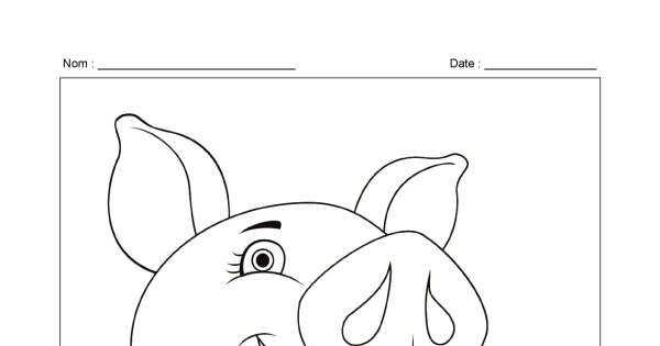 Cochon - Coloriage - Animassiettes destiné Apprendre A Dessiner Un Cochon 