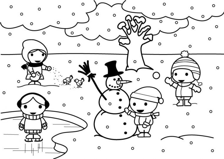 Coloriage 2B Hiver – Coloriages Gratuits À Imprimer – Dessin 26888 à Dessin Hiver