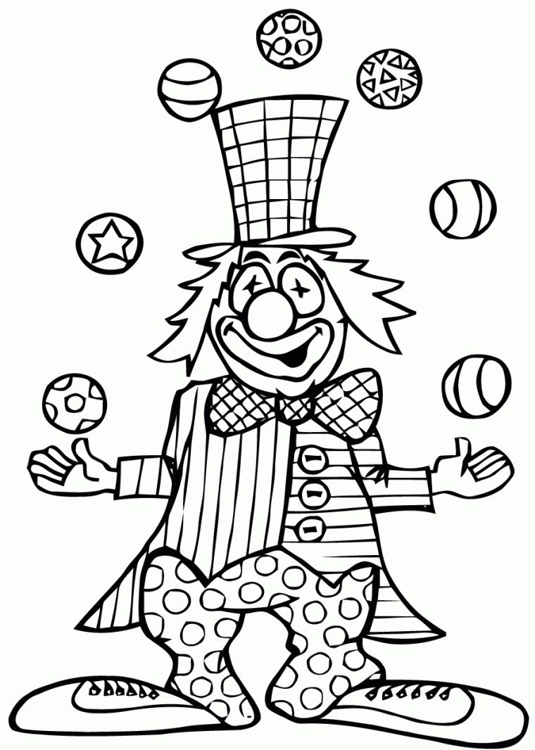 Coloriage À Dessiner Cirque À Imprimer Gratuit à Dessin De Clown À Imprimer