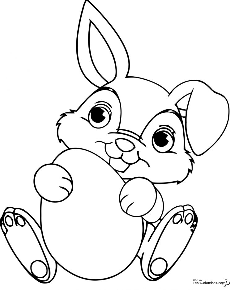 Coloriage À Dessiner Lapin De Paques A Imprimer Gratuit destiné Coloriage Lapin