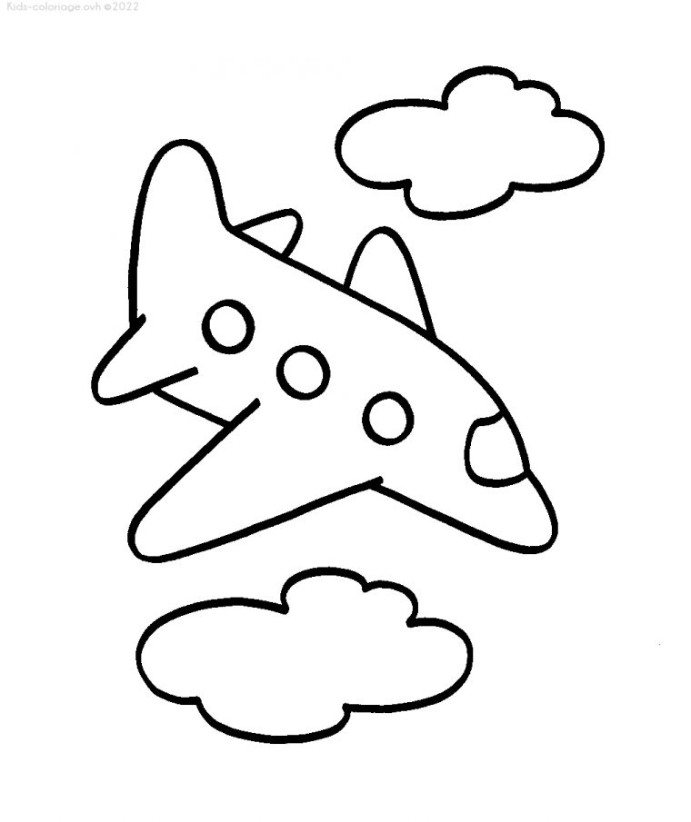 Coloriage À Imprimer Avion concernant Dessin Avion Enfant