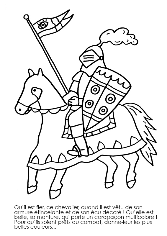 Coloriage À Imprimer : Chevalier Sur Son Destrier dedans Dessiner Un Chevalier 