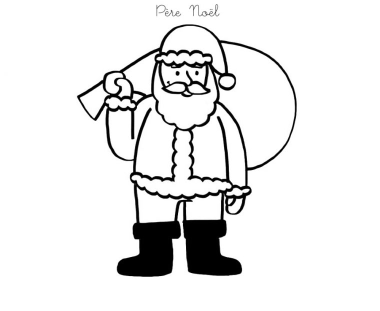 Coloriage À Imprimer : Père Noël destiné Dessin Père Noel