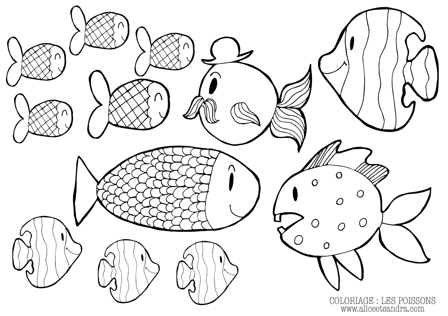 Coloriage À Imprimer : Poisson D&amp;#039;Avril - Alice &amp;amp; Sandra : Blog De Deux destiné Modele Poisson D Avril 