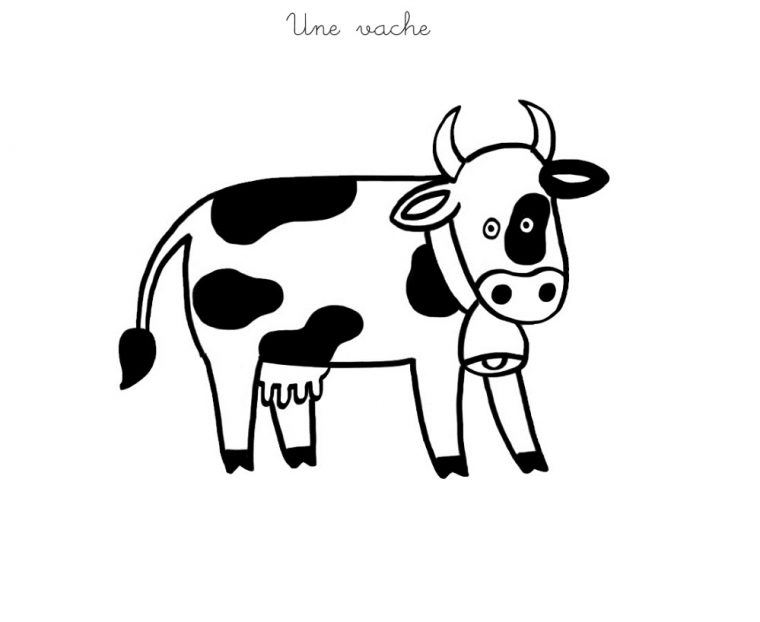 Coloriage À Imprimer : Une Vache avec Dessin A Colorier Vache