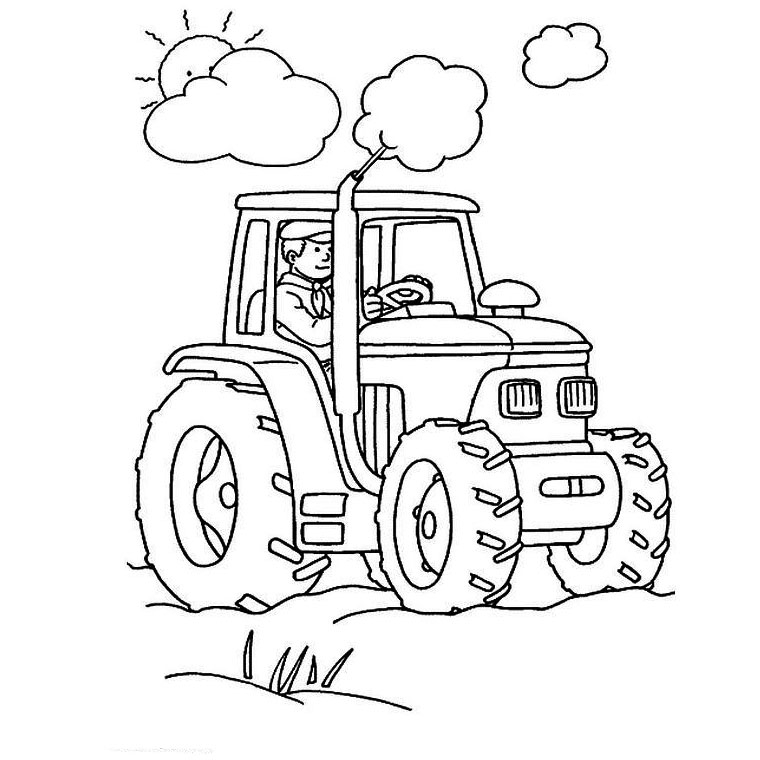 Coloriage À Imprimer : Véhicules - Tracteur Numéro 27854 avec Tracteur Coloriage 