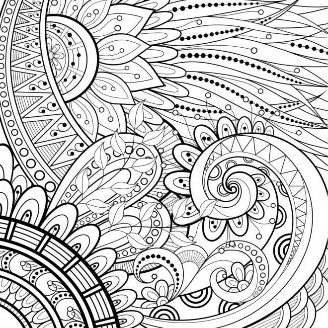 Coloriage Adulte Feuilles Mandala Dessin Gratuit À Imprimer pour Dessin Adulte A Colorier 