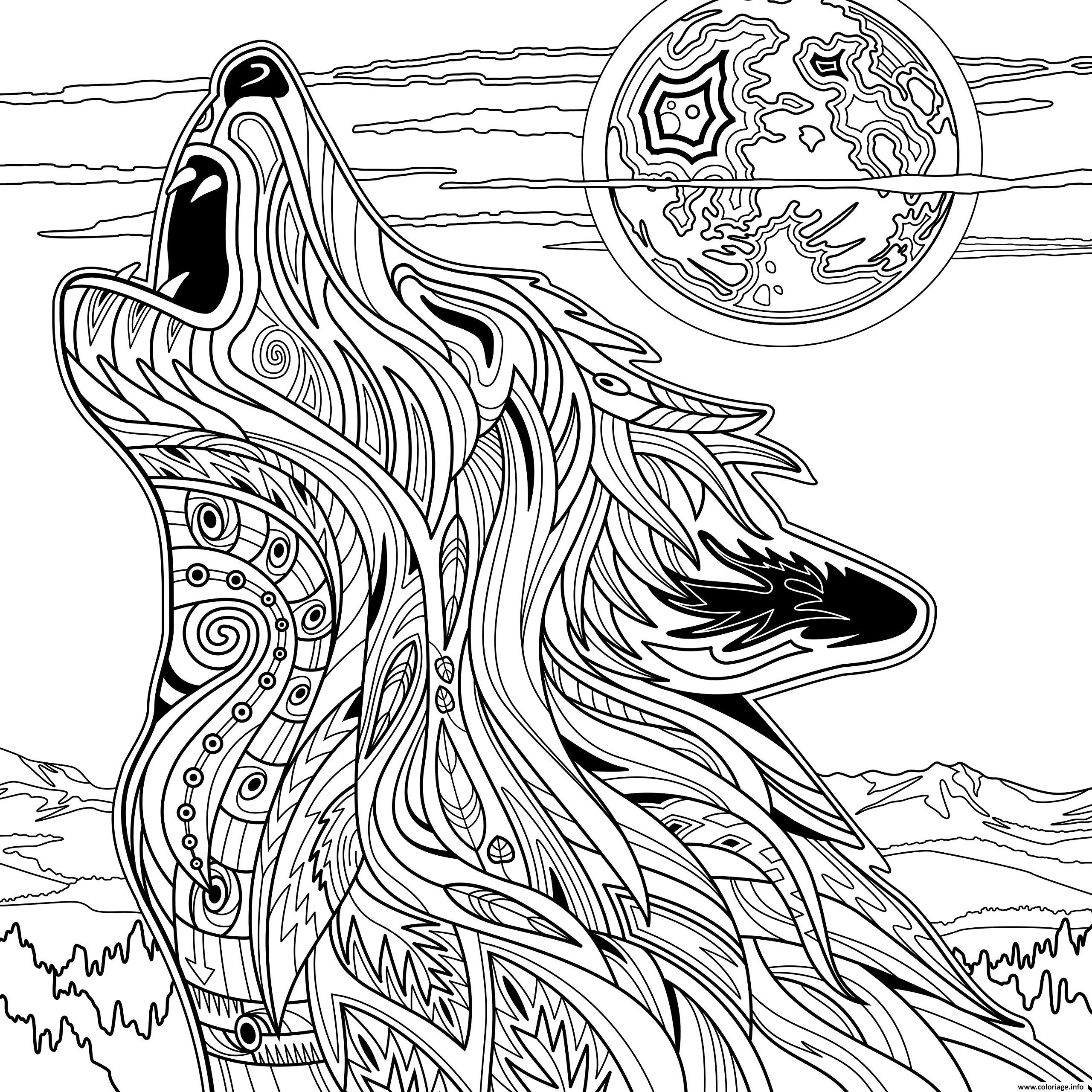 Coloriage Adulte Loup Animaux Yellowstone National Park Dessin Adulte À à Coloriage Animaux A Imprimer