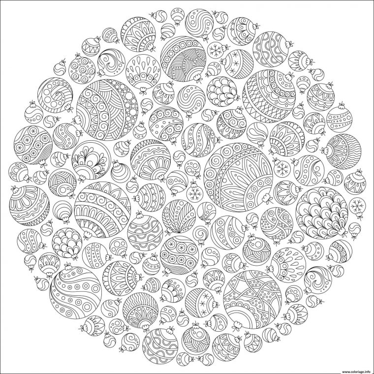 Coloriage Adulte Mandala Boules De Noel Dessin Mandala De Noel À Imprimer concernant Coloriage De Noel Difficile