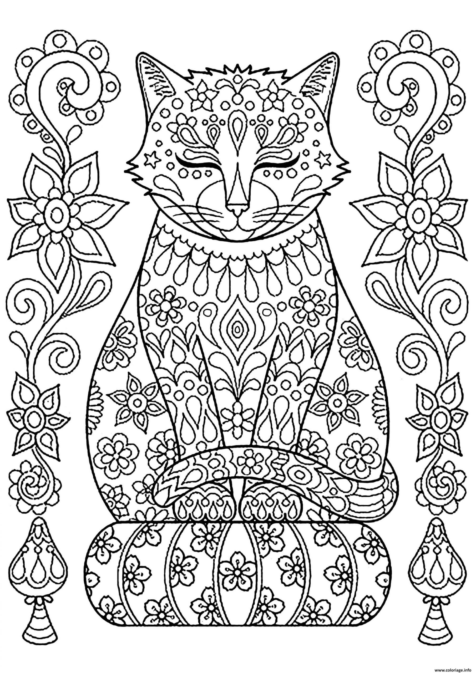 Coloriage Adulte Mandala Chat Zen Dessin Chat À Imprimer serapportantà Coloriage Mandala Imprimer