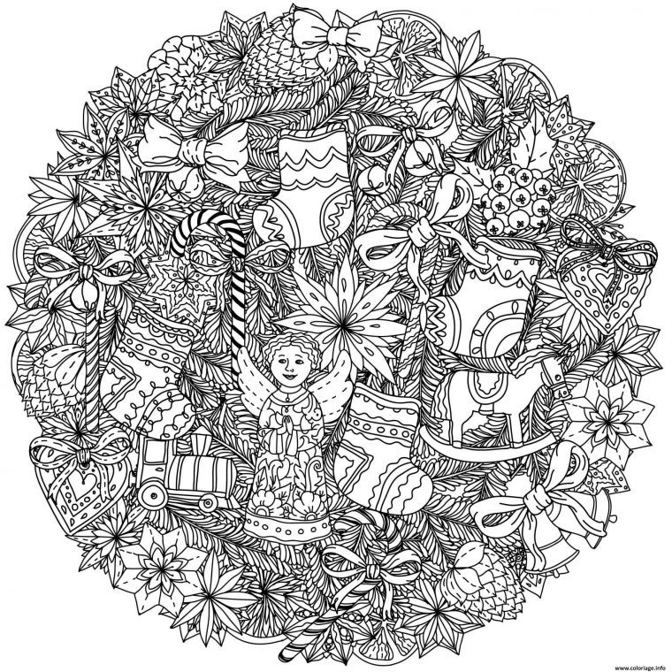 Coloriage Adulte Mandala Noel Complexe Dessin Noel Adulte À Imprimer serapportantà Dessin Adulte A Colorier