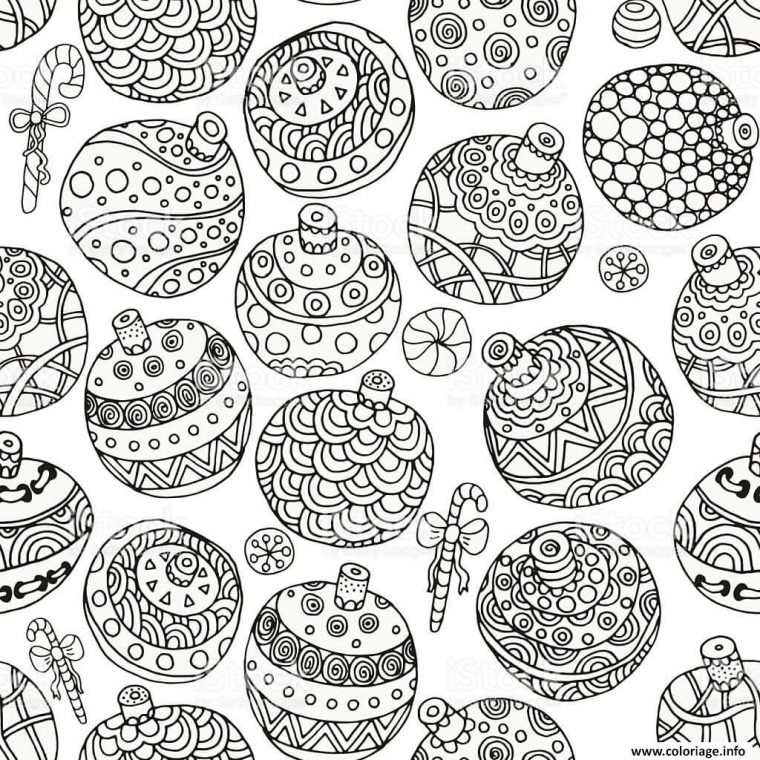 Coloriage Adulte Noel Boules Decorations Dessin Noel Adulte À Imprimer encequiconcerne Coloriage De Noel Difficile