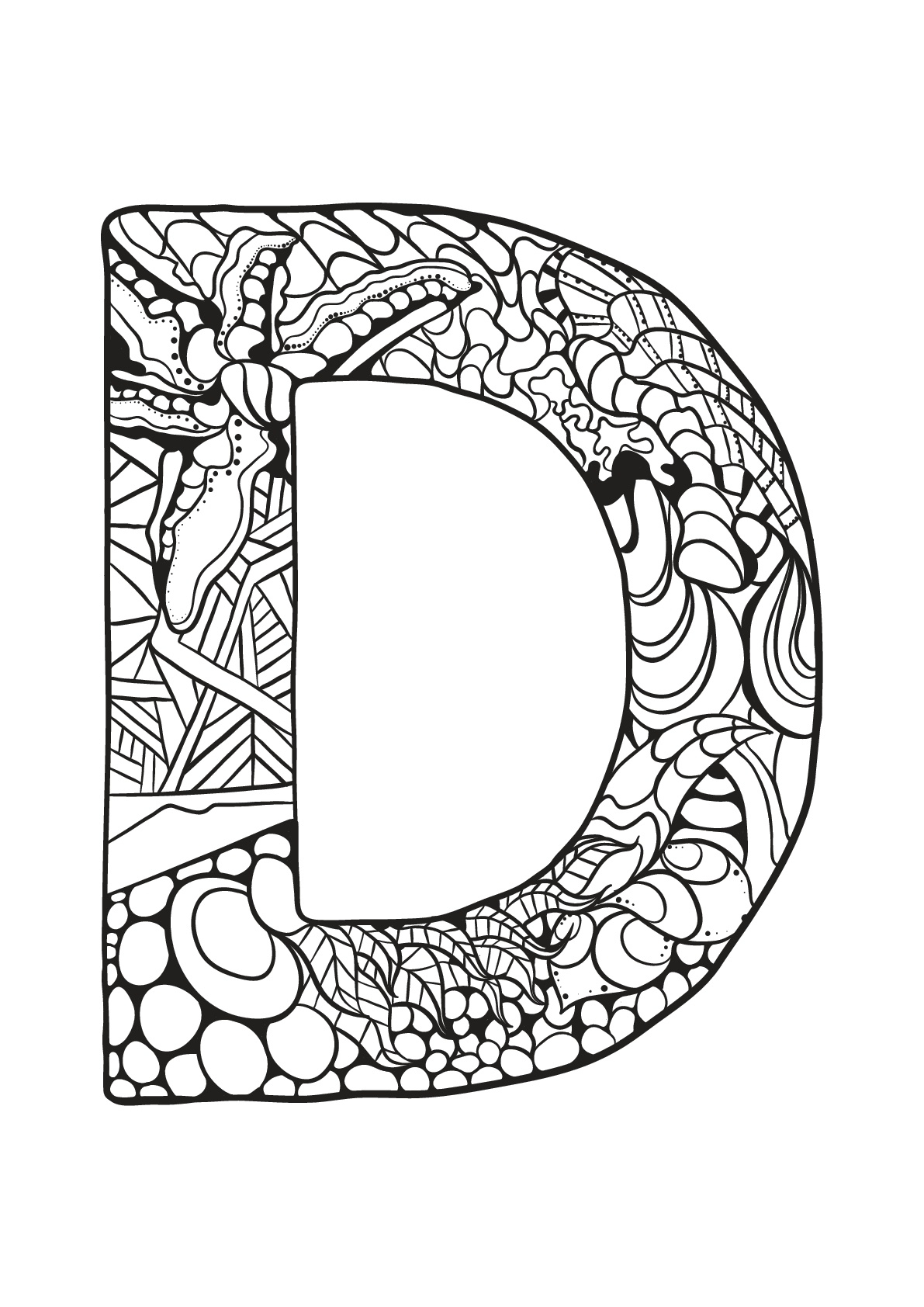 Coloriage-Alphabet-Lettre-D  Moncoloriage.fr concernant Dessin Alphabet 