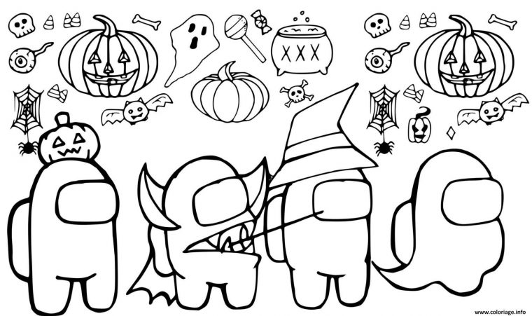 Coloriage Among Us Halloween Dessin Among Us À Imprimer intérieur Halloween Coloriage