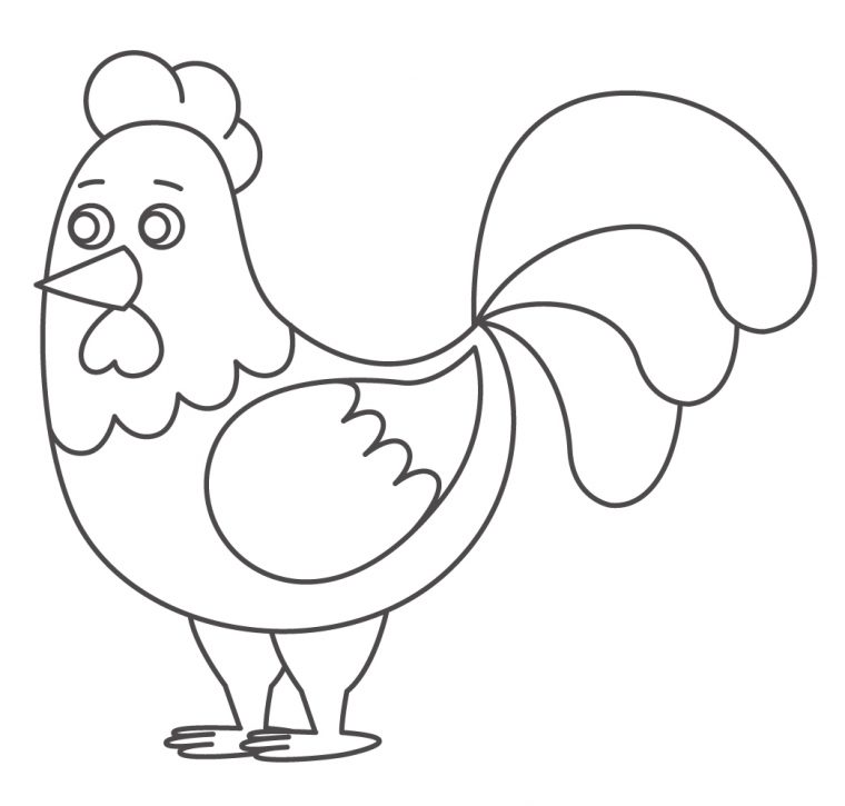 Coloriage – Animaux : Poule 13 – 10 Doigts à Coloriage Poule