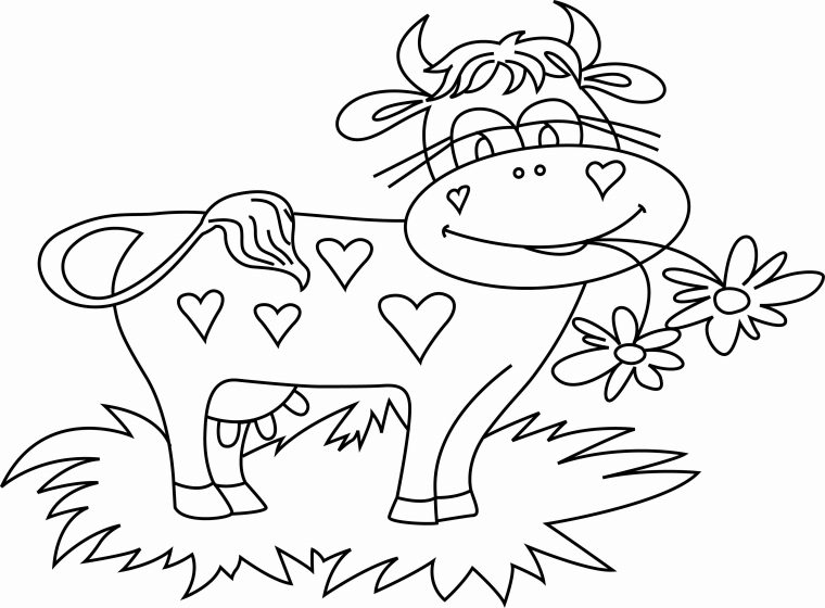 Coloriage – Animaux : Vache 14 – 10 Doigts concernant Coloriage Vache