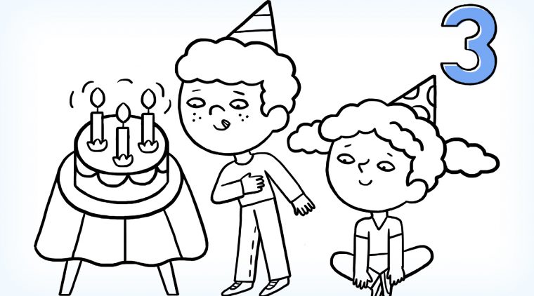 Coloriage Anniversaire 3 Ans – Fêtes D'Anniversaire  Grandir Avec Nathan dedans Coloriage Enfants 3 Ans