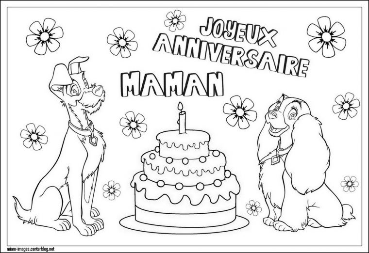 Coloriage Anniversaire Maman – Dessin Et Coloriage dedans Dessin De Bon Anniversaire