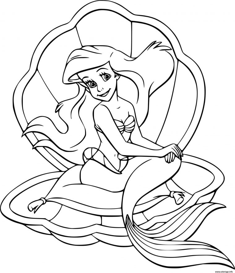 Coloriage Ariel Dans La Petite Sirene En 1989 Dessin Princesse Disney À pour Coloriage Gratuit À Imprimer Princesse